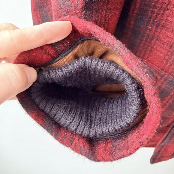 Woolrich Classic Mackinaw Hunt wool Coat Red Black Plaid Men’s Size M - Picture 9 of 13